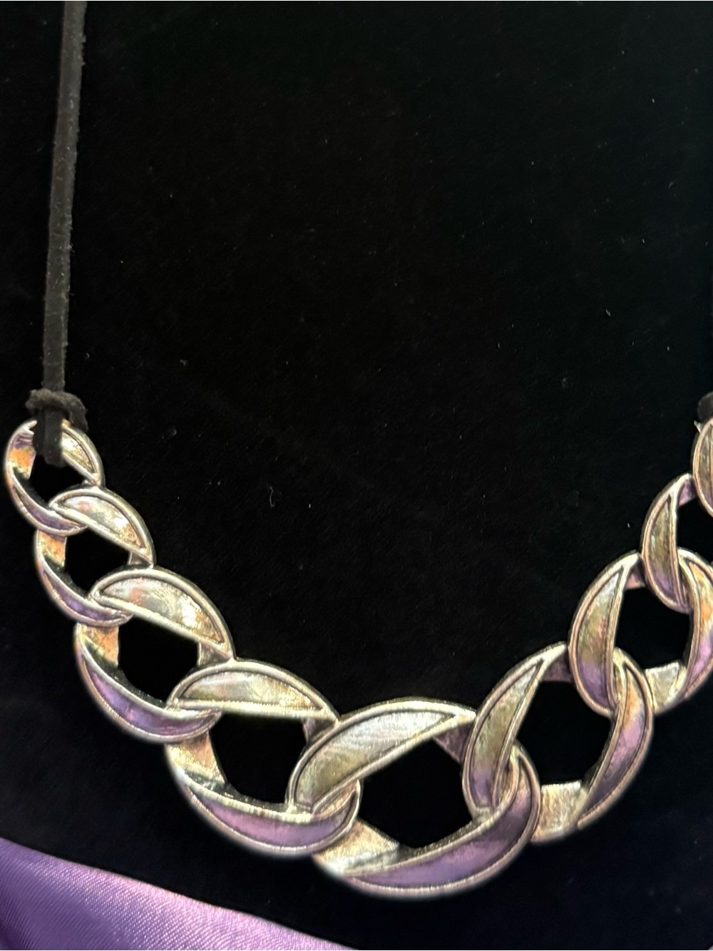 Silver-Tone Linked Statement Necklace
